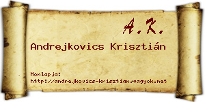 Andrejkovics Krisztián névjegykártya