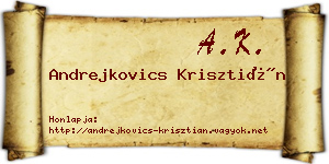 Andrejkovics Krisztián névjegykártya