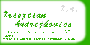 krisztian andrejkovics business card